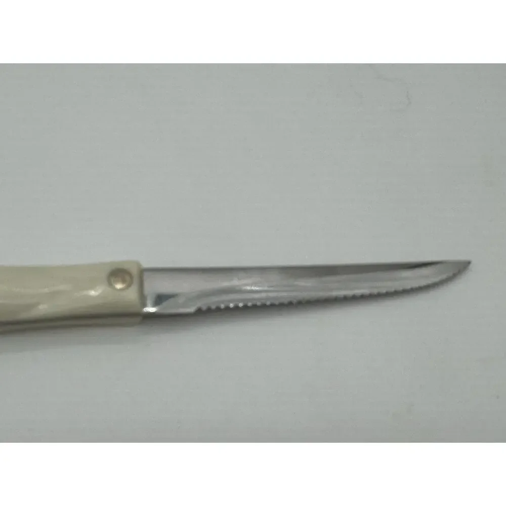 Cutco 1721 Utility Trimming White Pearl Handle Serrated Edge Knife USA